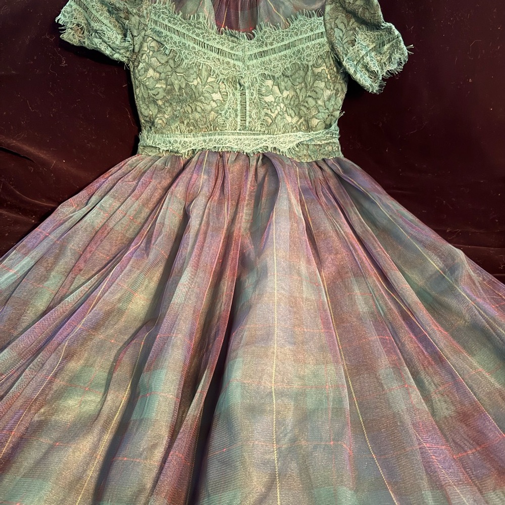 Trish Scully Child Emerald Katrina Lace and Tulle Gown - size 5